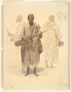 En maurisk gademusiker? Tangier (en maurisk gademusiker i Tangier) af Denis-Auguste-Marie Raffet