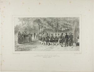 Wallachian Round, udført af tsiganerne og danset af det andet regiments musikere i prins Ghikas hjem, Ghospodar, Wallachia af Denis Auguste Marie Raffet