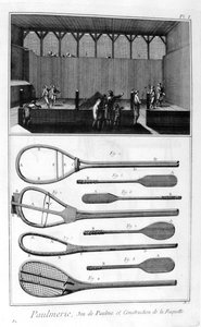 Ægte tennis og konstruktion af ketsjere, 1751-1777 af Denis Diderot