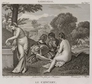 Denis-Sébastien Leroy, Antoine-Claude-François Villerey og Chataigner - Koncerten, efter Giorgione - 1802-1815 af Denis Sebastien Leroy