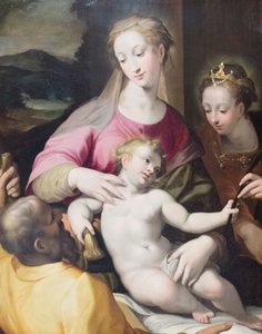 Det mystiske ægteskab mellem St. Catherine af Denys Calvaert or Calvart