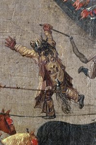 Ærkehertuginde Isabellas triumf i Ommeganck i Bruxelles den 31. maj 1615, detalje af en udklædt djævelfigur, 1615 af Denys van Alsloot