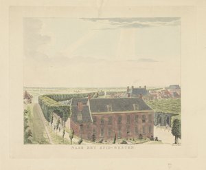 Udsigt over bymuren sydvest for Nijmegen Mod sydvest (titel på objekt) Seværdigheder omkring byen Nijmegen (serietitel) Geldersch panorama eller rund udsigt over livet tegnet på belvedere i Nymegen (serietitel)
