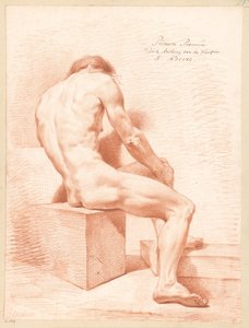 Siddende nøgen mand, set bagfra (1. præmie 1790)