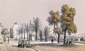 Udsigt over Palmepromenaden ved Hyeres på Cote d
