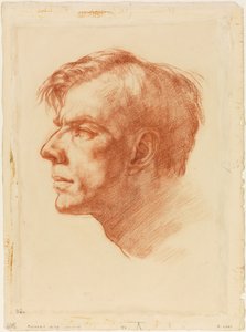 Portræt af John Fothergill, ca. 1907 (sanguine på papir) af Derwent Lees