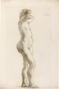 Studie af en kvindefigur, ca. 1906-07 (sort kridt på papir)