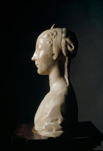 Buste af ung dame Marmorskulptur af Desiderio da Settignano (ca.1430-1464) Dim. 146 cm Firenze, Bargello Nationalmuseum