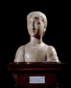 Ung mand Skulptur af Desiderio da Settignano (ca.1430-1464) 1450-1455 Dim 40x34,5 cm Firenze, Bargello Nationalmuseum af Desiderio da Settignano