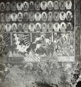 Lady Sumatis tusinde buddhaer og nidāna, hule 275, nordvæg, Dunhuang-hulerne, Kina, foto 1275/1 (86) af Desmond Parsons