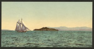 Alcatraz og Golden Gate, San Francisco af Detroit Photographic Co.