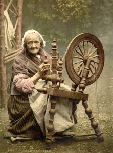 Irish Spinning Wheel County Galway, 1890 af Detroit Photographic Co.