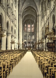 Notre Dame, interiør, Paris, Frankrig, ca. 1890-1900 (fotomekanisk tryk)