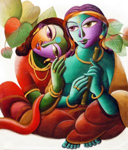 Krishna og Radha – den guddommelige kærlighed af Dhananjoy Mukherjee