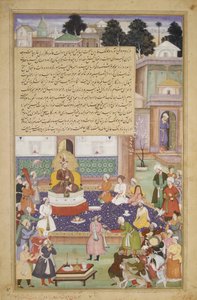 Sultan Bayazid før Timur, Folio fra en Akbarnama History of Akbar, ca. 1600. af Dharm Das