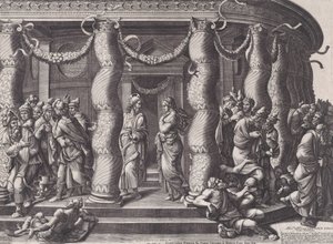 Kristus og kvinden taget i utroskab, 1575 genudgivet 1613.