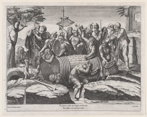 Mirror of Roman Magnificence: Marcus Atilius Regulus in a Barrel, slutningen af ​​det 16. århundrede