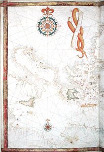 Italien, Grækenland og Kykladerne, detalje fra et verdensatlas, 1565