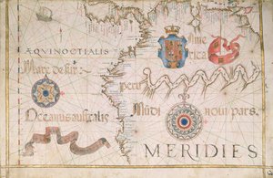 Peru og Amazonas, detalje fra et verdensatlas, 1565 af Diego Homem