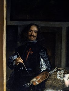 Las Meninas. Detalje: selvportræt af maleren foran sit staffeli
