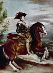 Portræt af Portræt af Philip IV til hest, ca. 1635 (olie på lærred)