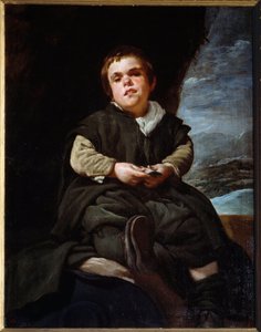 Portræt af narren Francisco Lezcano, sagde barnet af Vallecas. Maleri af Diego Velasquez (Velazquez af Diego Velázquez