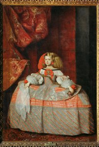 Infanta Margarita Teresa i en lyserød kjole ... (maleri på lærred) af Diego Rodriguez de Silva y Velazquez
