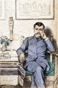 Portræt af Paul Bourget, fransk forfatter (1852-1935) (gravering)