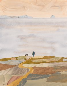 Efterårsmorgensvømning (collage) af Dione Verulam