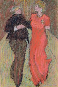 Dancing in Paris, 2006 (pastel på papir) af Dione Verulam