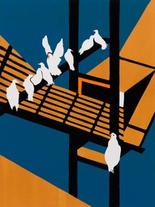 Havneduer (reduktion lino) af Dione Verulam