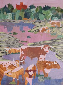 Longhorns i ro og mag (collage)