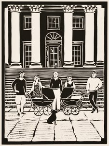 Årets måneder: August, 2012 (linoleumssnit) af Dione Verulam