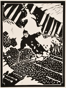 Årets måneder: Februar, 2012 (linoleumssnit) af Dione Verulam