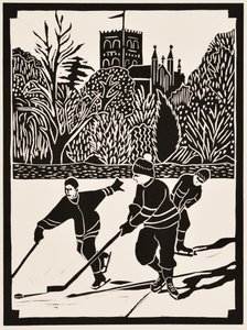 Årets måneder: Januar, 2012 (linoleumssnit) af Dione Verulam