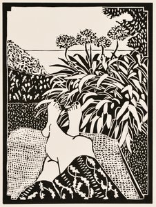 Årets måneder: Juni, 2012 (linoleumssnit) af Dione Verulam