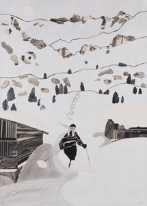 På ski til frokost (collage) af Dione Verulam