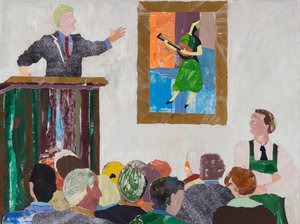 Mandolinspilleren, 2020 (collage) af Dione Verulam