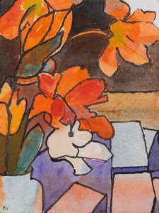 Tulipaner (akvarel og blæk)