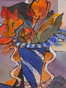 Tulipaner (akvarel og blæk)