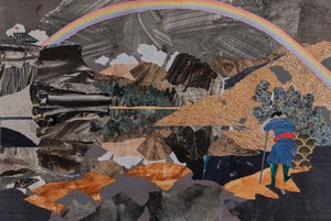 Wotan  regnbuebroen, Wagners ringcyklus (collage)