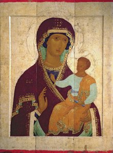 Madonna og barn Hodigitria, russisk ikon, 1502 (tempera på panel)