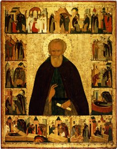 Sankt Dmitrij Prilutskij med scener fra hans liv, ca 1503