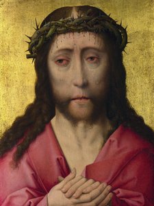 ""Sorgernes Kristus Tornekrone"" Maleri fra Dirk Bouts (eller Dieric Bouts) værksted (1415-1475) omkring 1470-1475 London National Gallery