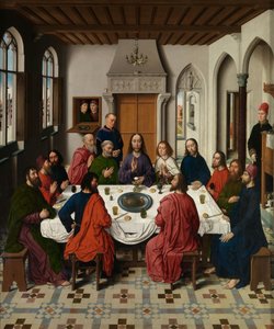 Detalje af Triptykonen om den sidste nadver, fra det hellige sakraments altertavle, ca. 1464-68 (olie på panel)