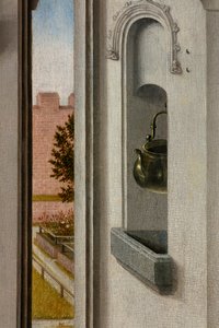 Sognekirke (Sankt Peter Sognekirke). maleri. Sidste aftensmad. Dirk Bouts. 1464-1468. Detalje. Central panel. af Dirck Bouts