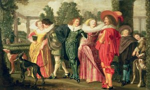En promenade i haven, ca. 1623