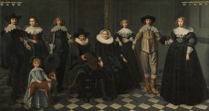 Portræt af familien af Dirck Bas Jacobsz, borgmester i Amsterdam, 1634-35