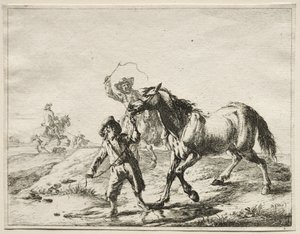 En dreng tager en hest for at drikke af Dirck Stoop
