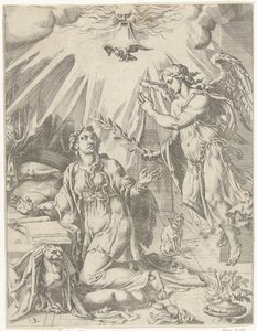 Bebudelse Menneskehedens fald og forløsning gennem Kristi liv og lidenskab (serietitel) af Dirck Volckertsz. Coornhert (attributed to)